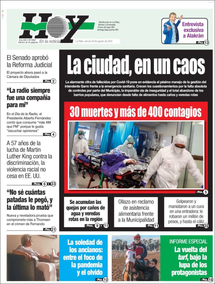 Portada de Diario Hoy (Argentina)