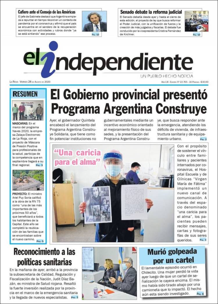 Portada de El Independiente (Argentina)