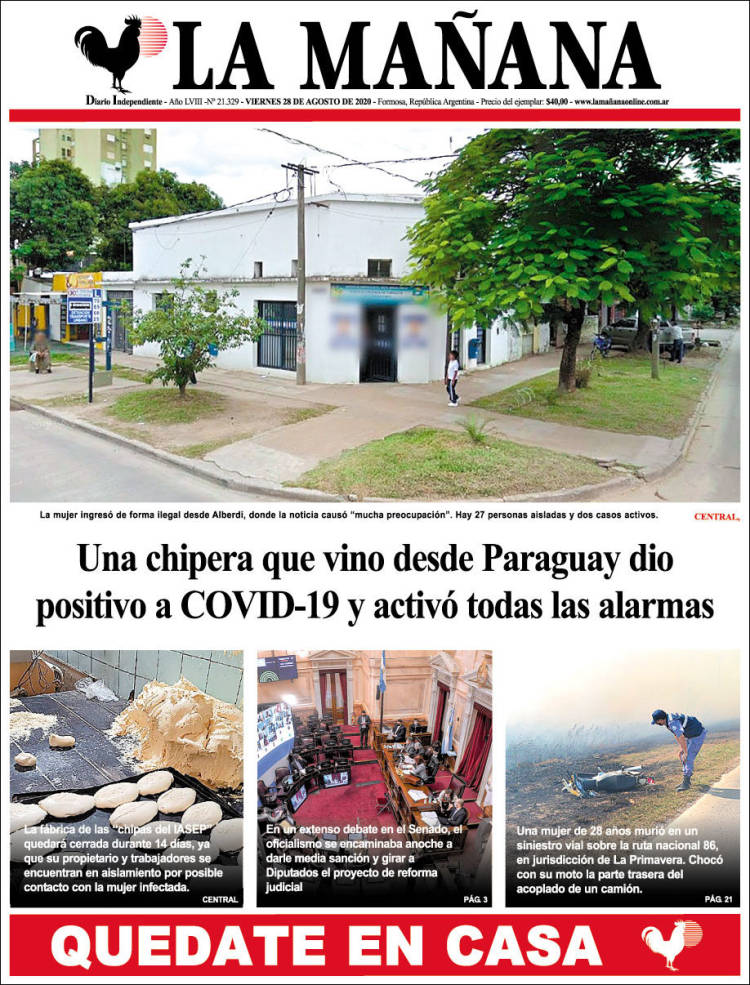 Portada de Diario La Mañana (Argentina)