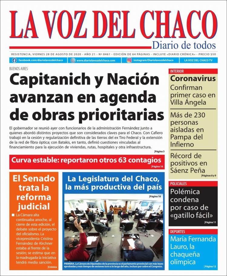 Portada de La Voz del Chaco (Argentina)
