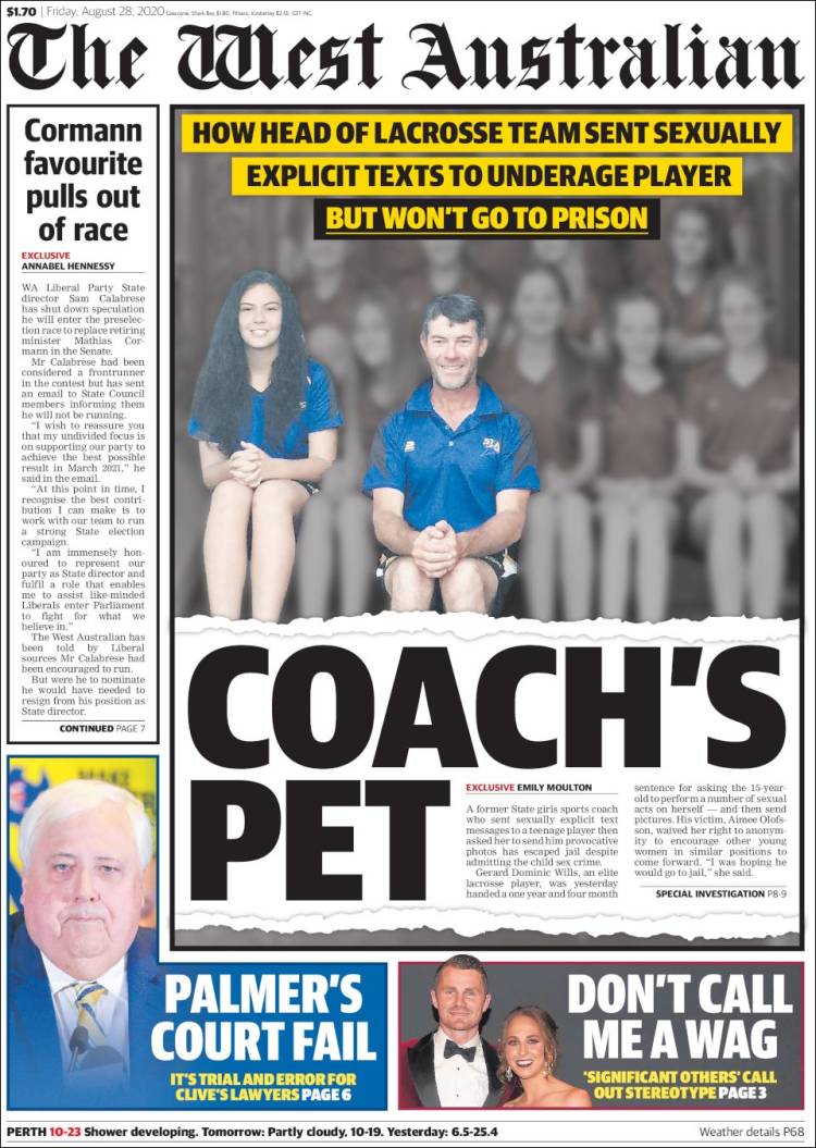 Portada de The West Australian (Australia)