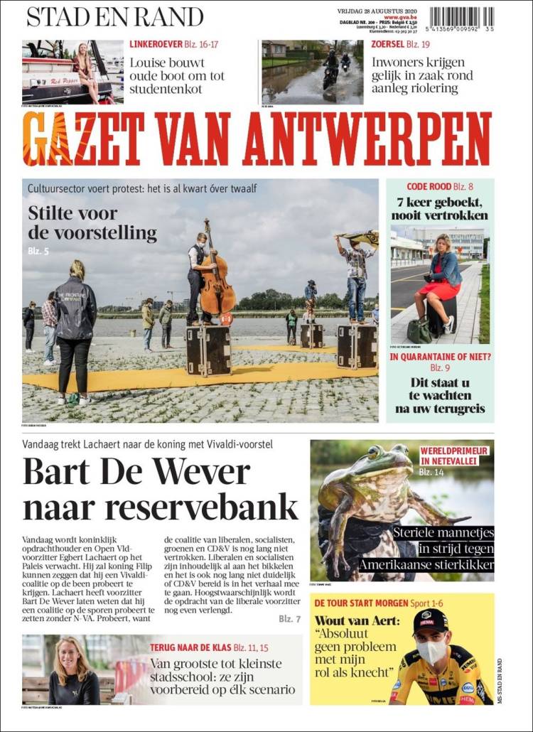 Portada de Gazet van Antwerpen (B&eacute;lgica)
