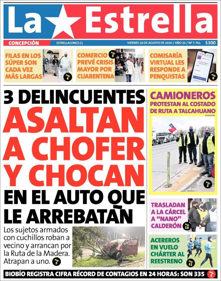 Portada de La Estrella de Concepción (Chile)