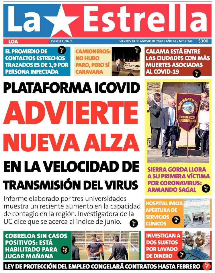 Portada de La Estrella de Loa (Chile)