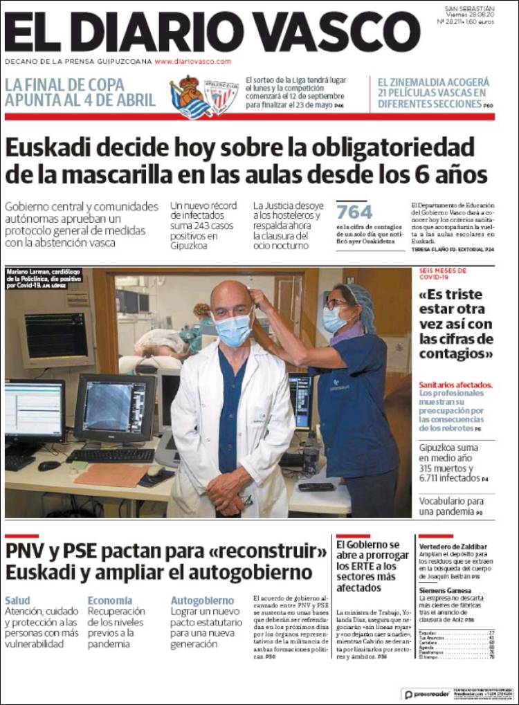 Portada de Diario Vasco (Espa&ntilde;a)