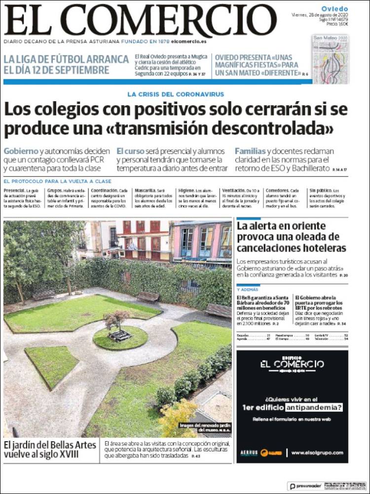 Portada de El Comercio (Espa&ntilde;a)