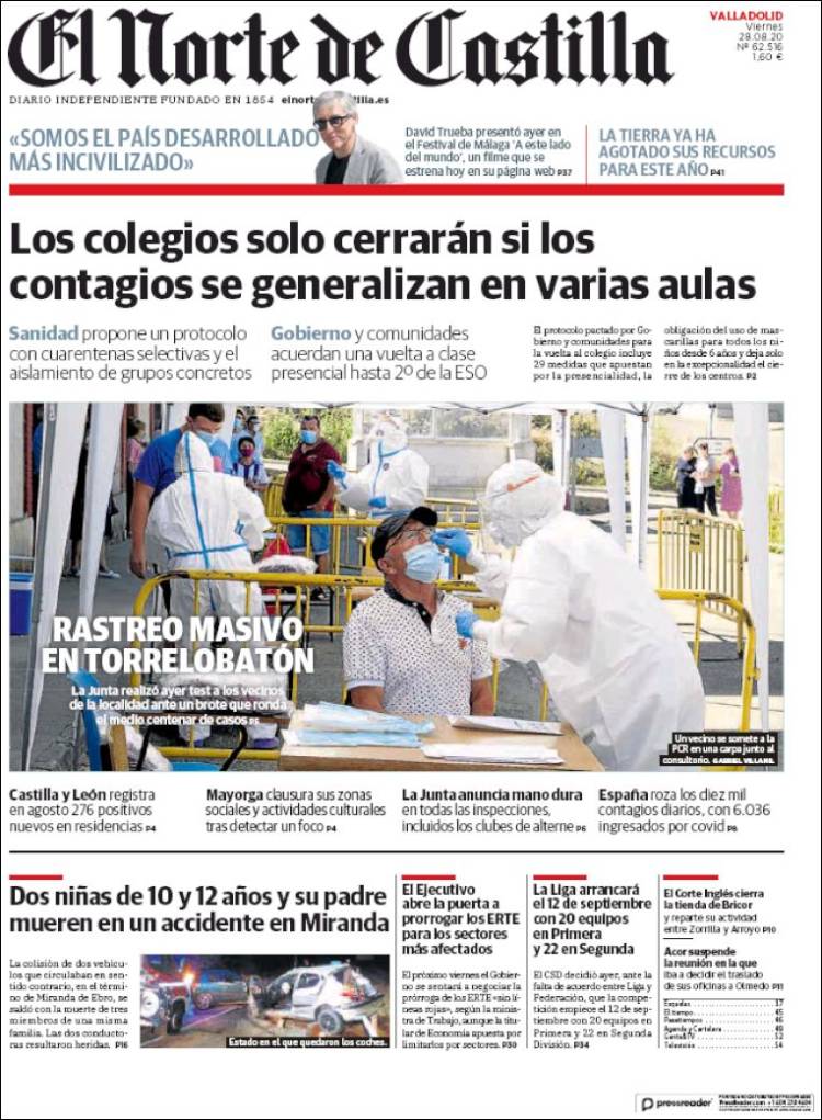 Portada de Norte de Castilla - Valladolid (Espa&ntilde;a)