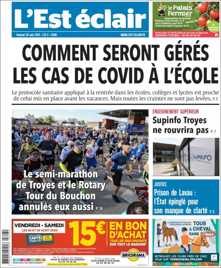 Portada de L'Est Eclair (Francia)