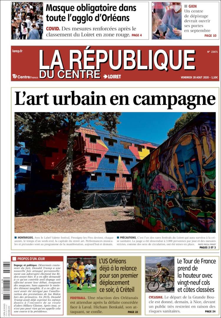 Portada de La République du Centre (Francia)