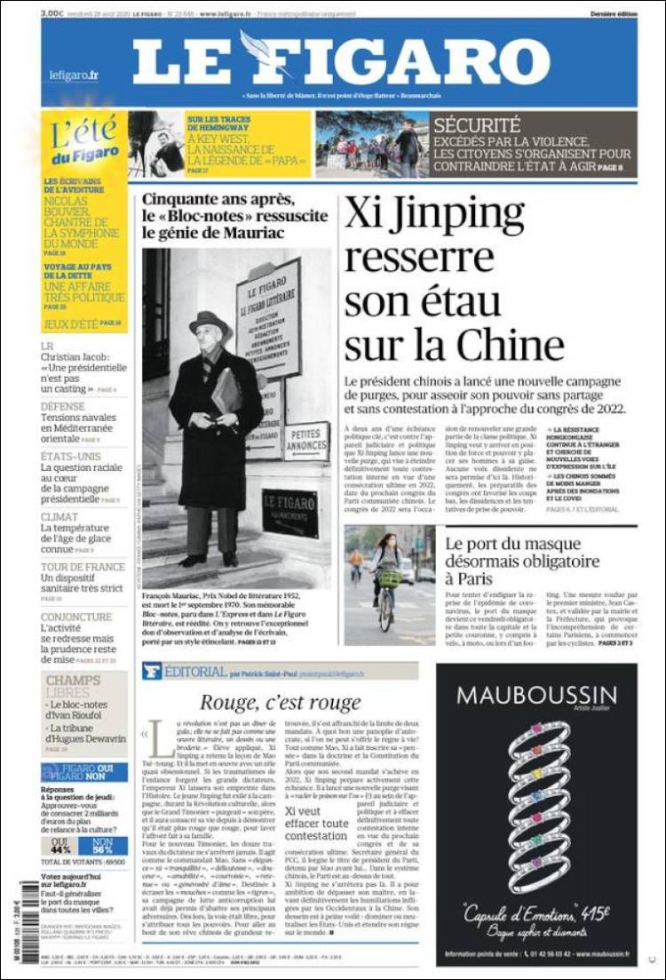 Portada de Le Figaro (Francia)