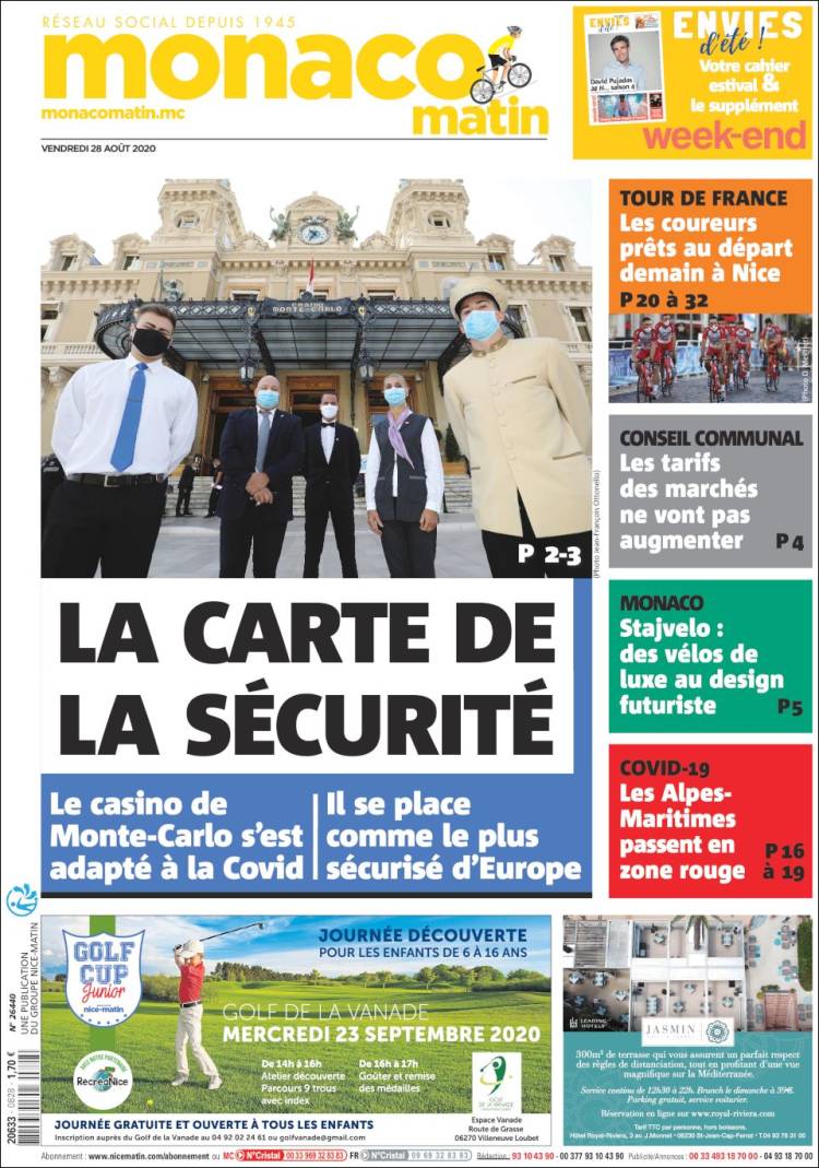 Portada de Nice-Matin (Francia)