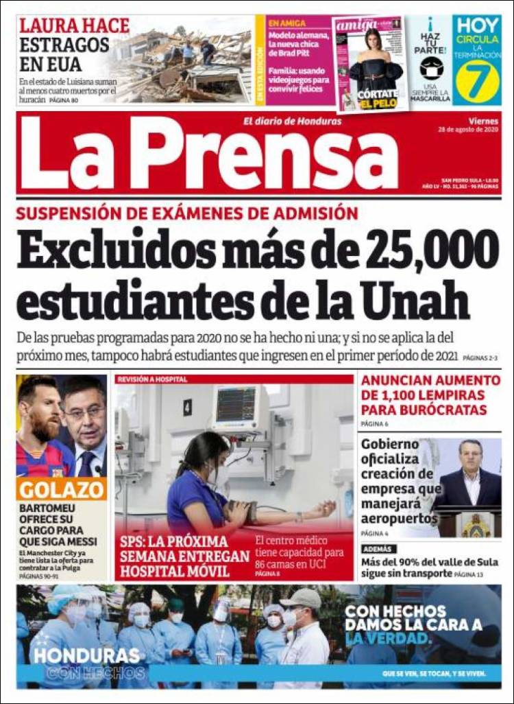 Portada de La Prensa (Honduras)