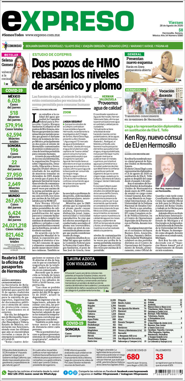 Portada de Expreso (M&eacute;xico)