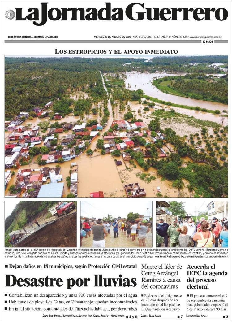 Portada de La Jornada de Guerrero (M&eacute;xico)