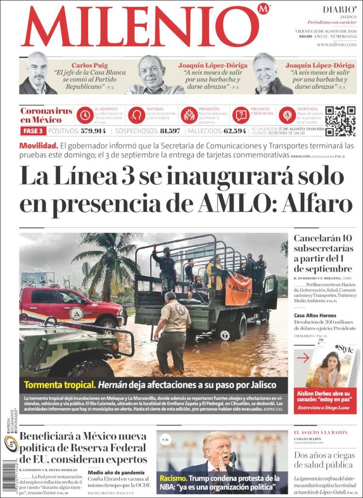 Portada de Milenio - Jalisco (M&eacute;xico)