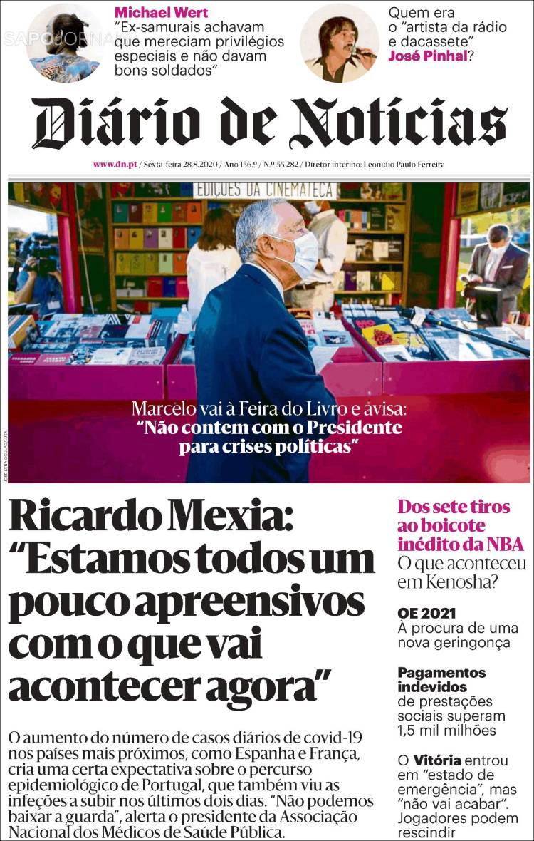 Portada de Diário de Noticias (Portugal)