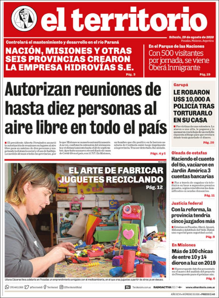 Portada de El Territorio (Argentina)