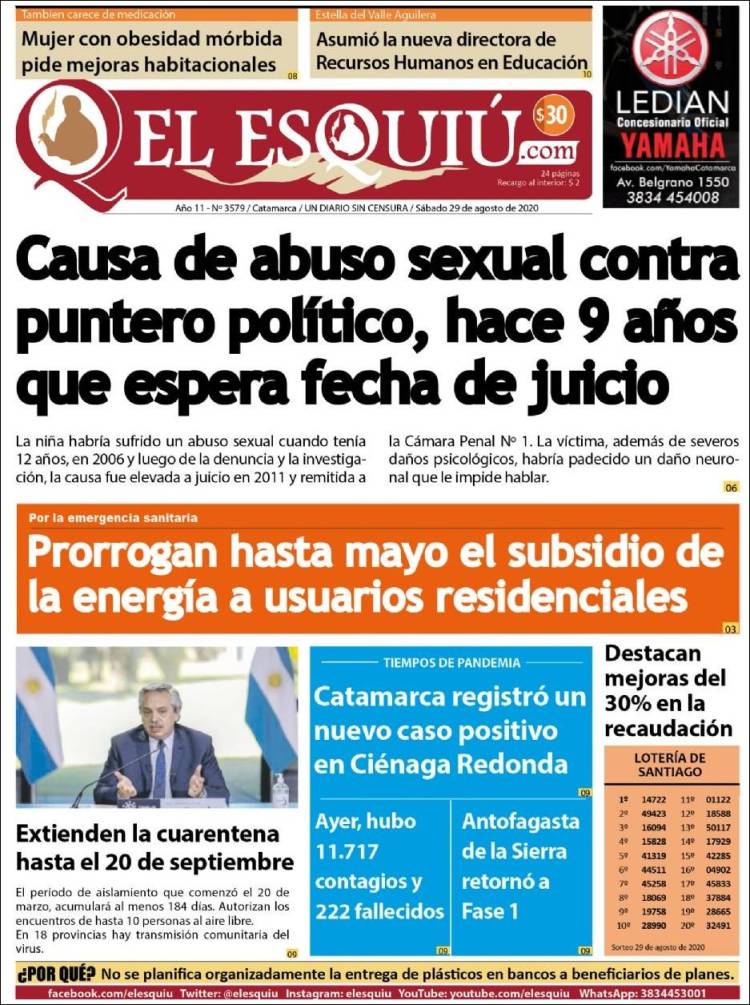 Portada de El Esquiu (Argentina)