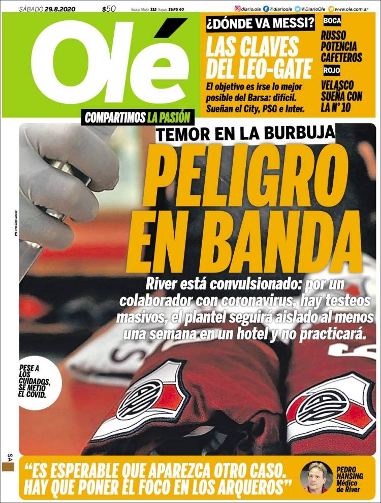 Portada de Olé (Argentina)