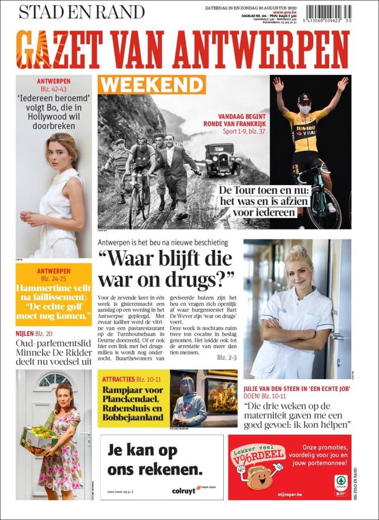 Portada de Gazet van Antwerpen (B&eacute;lgica)
