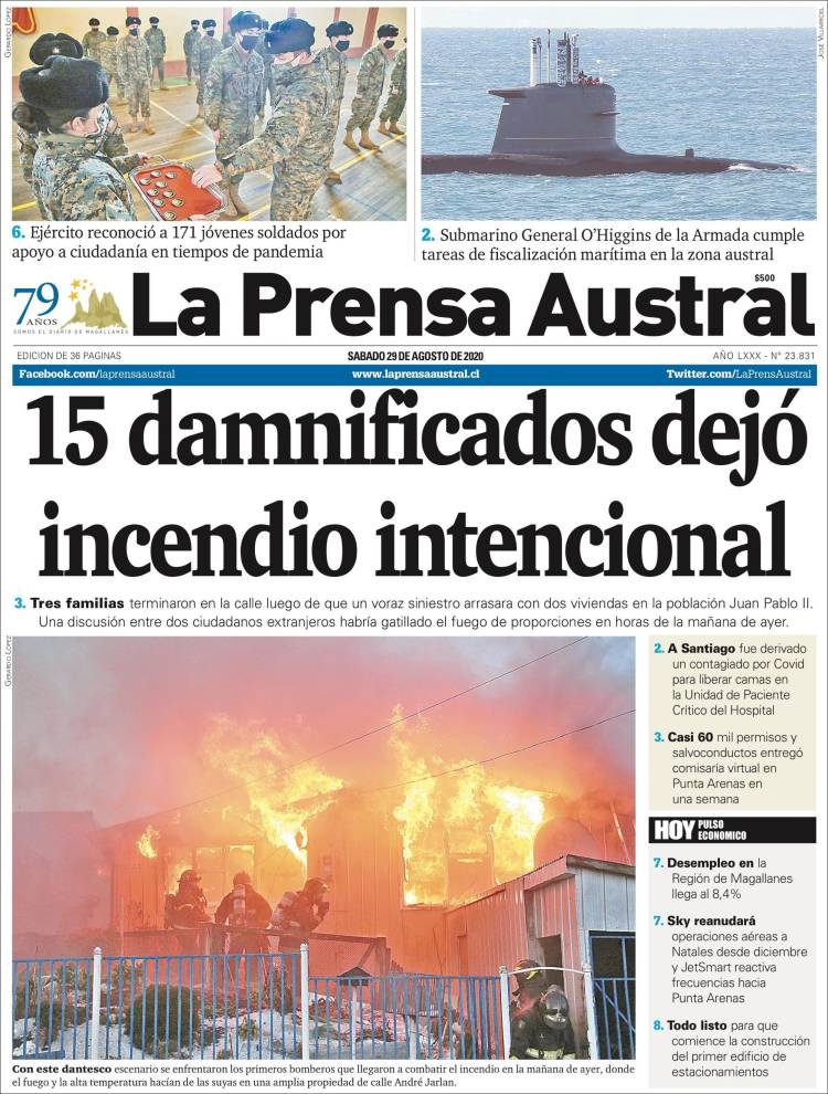 Portada de El Magallanes (Chile)