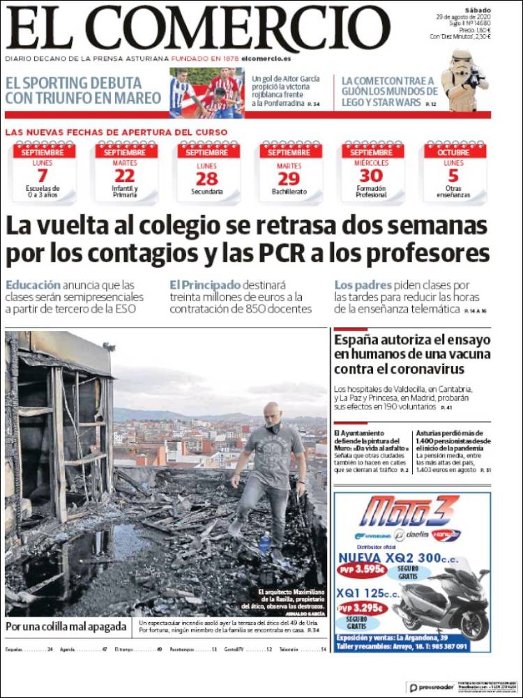 Portada de El Comercio - Gijón (Espa&ntilde;a)