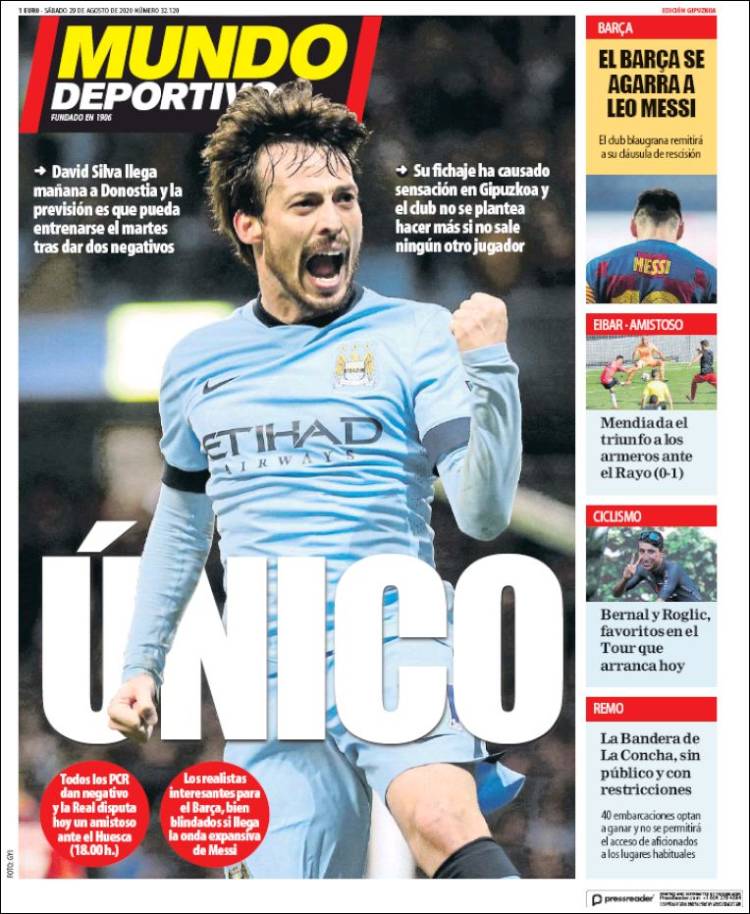 Portada de Mundo Deportivo Gipuzkoa (Espa&ntilde;a)