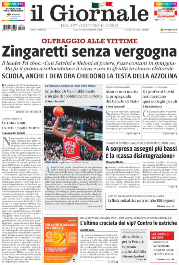 Portada de il Giornale (Italia)