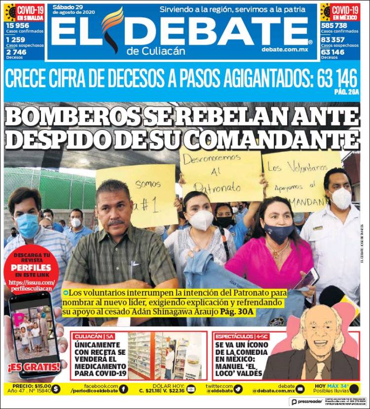 Portada de El Debate de Culiacán (Mexico)
