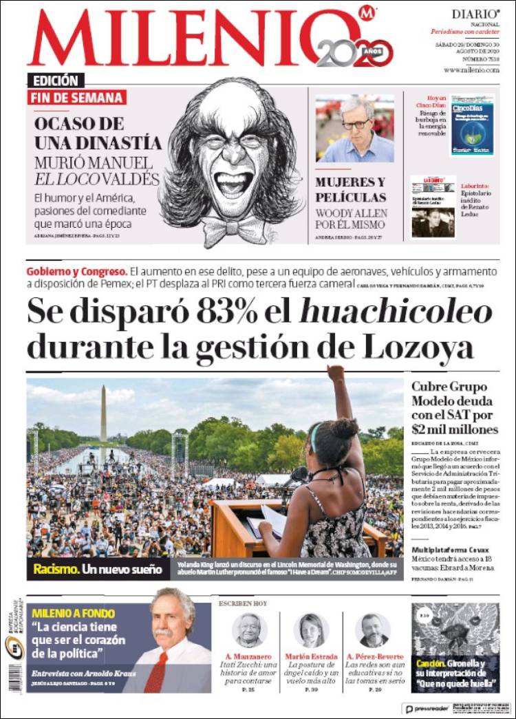 Portada de Milenio (México)