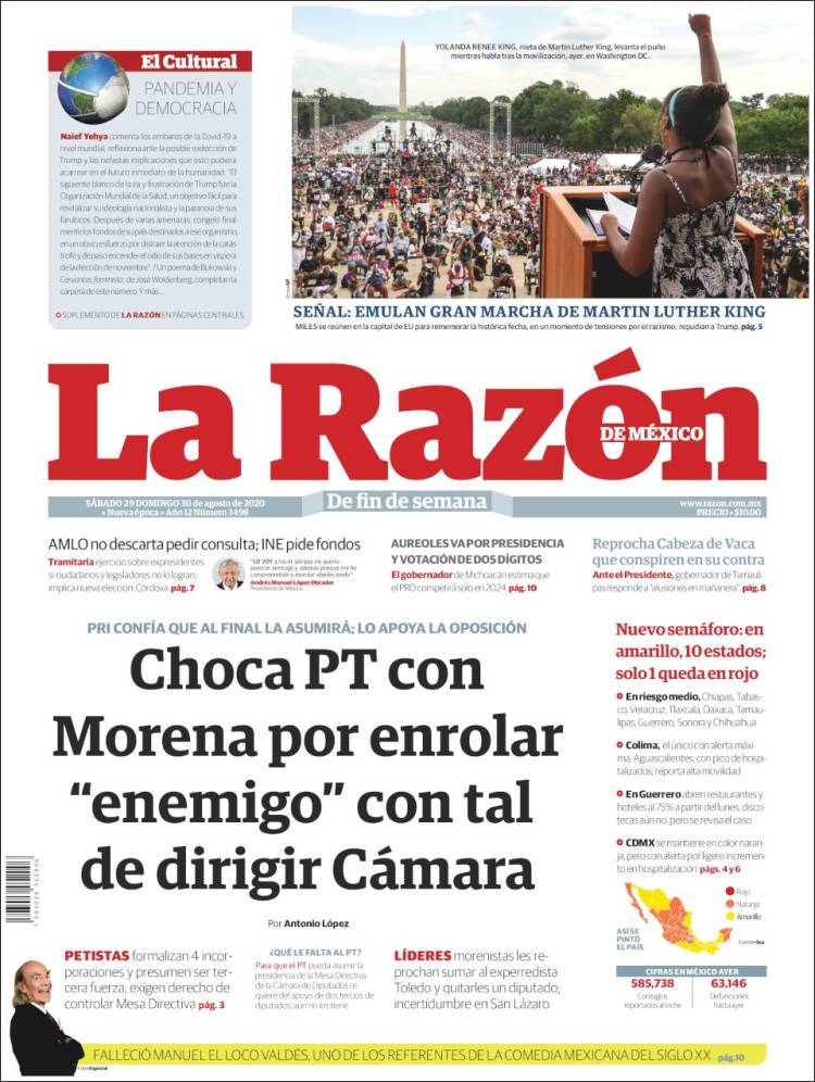 Portada de La Razón (Mexico)