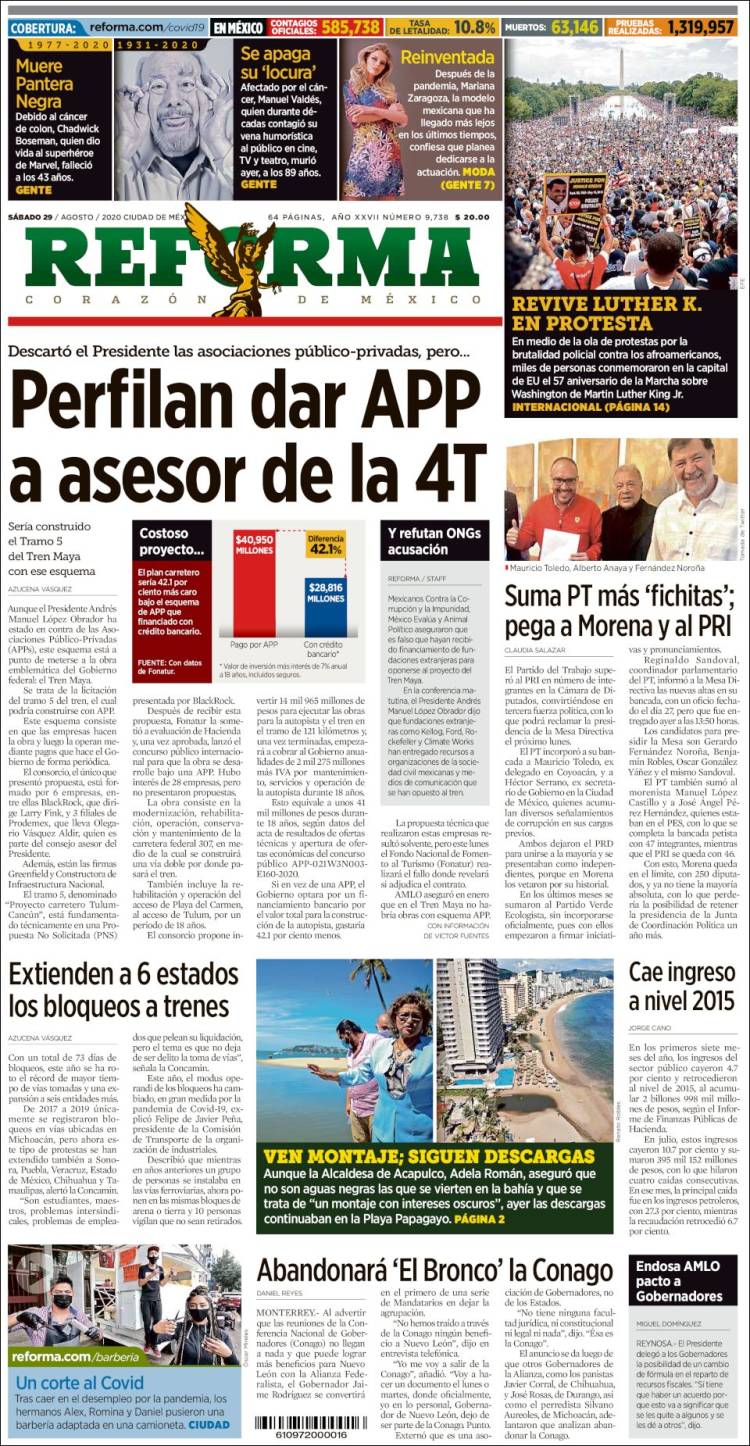 Portada de Reforma (Mexico)