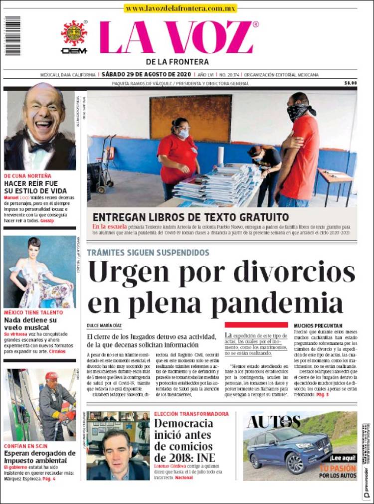 Portada de La Voz de la Frontera (Mexico)