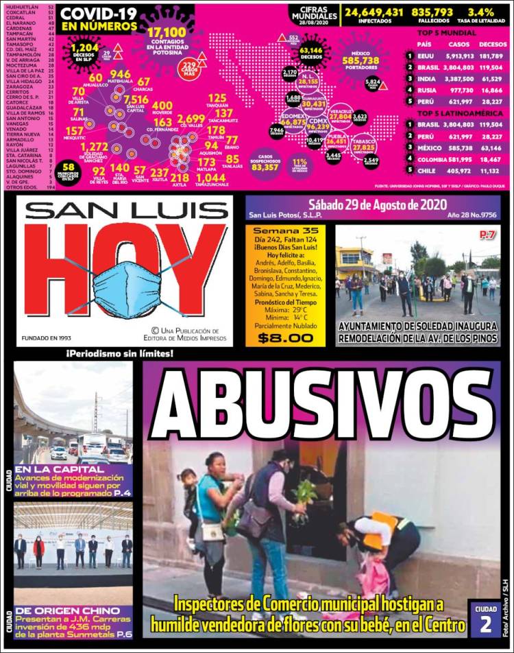 Portada de San Luis Hoy (México)