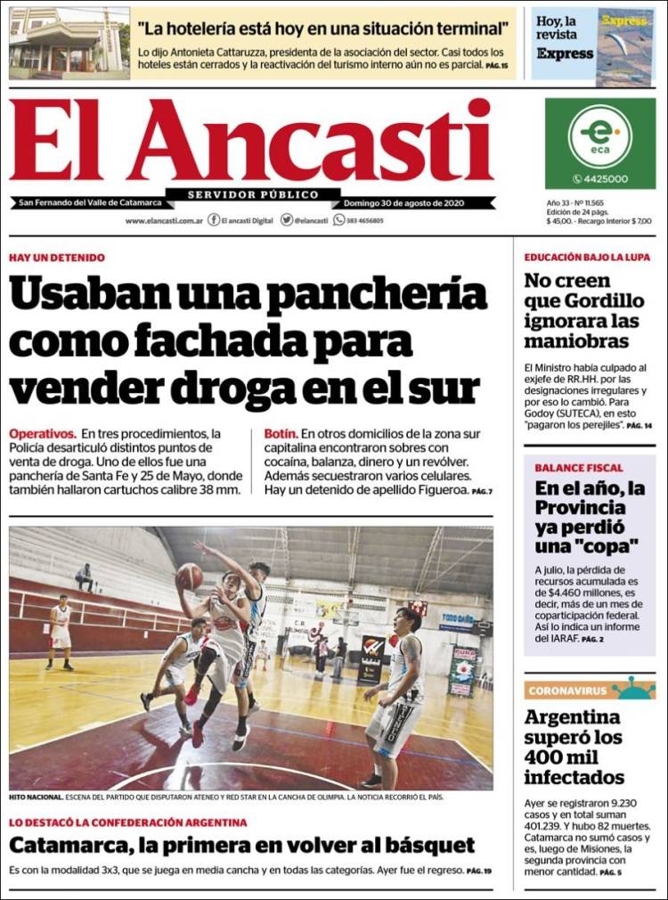 Portada de El Ancasti (Argentina)