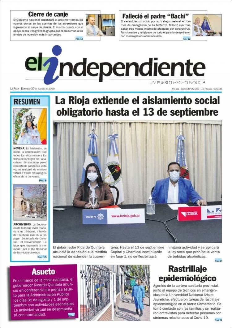 Portada de El Independiente (Argentina)