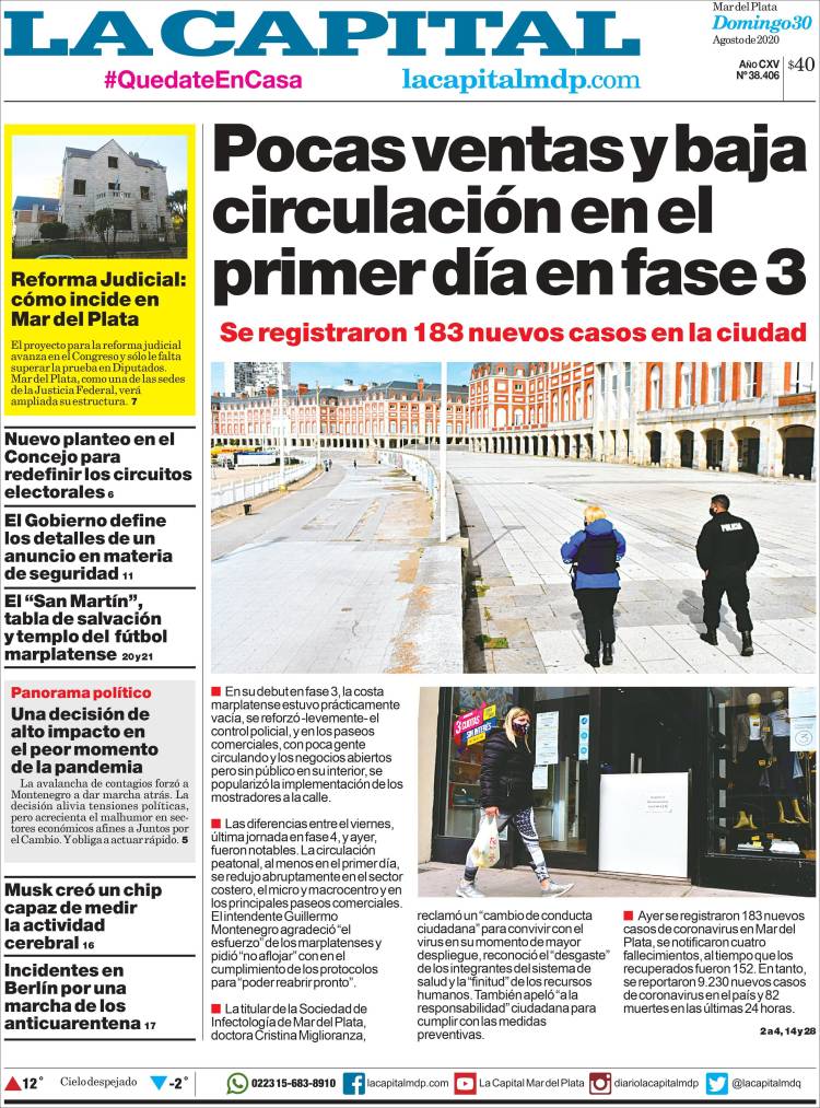 Portada de Diario La Capital - Mar del Plata (Argentina)