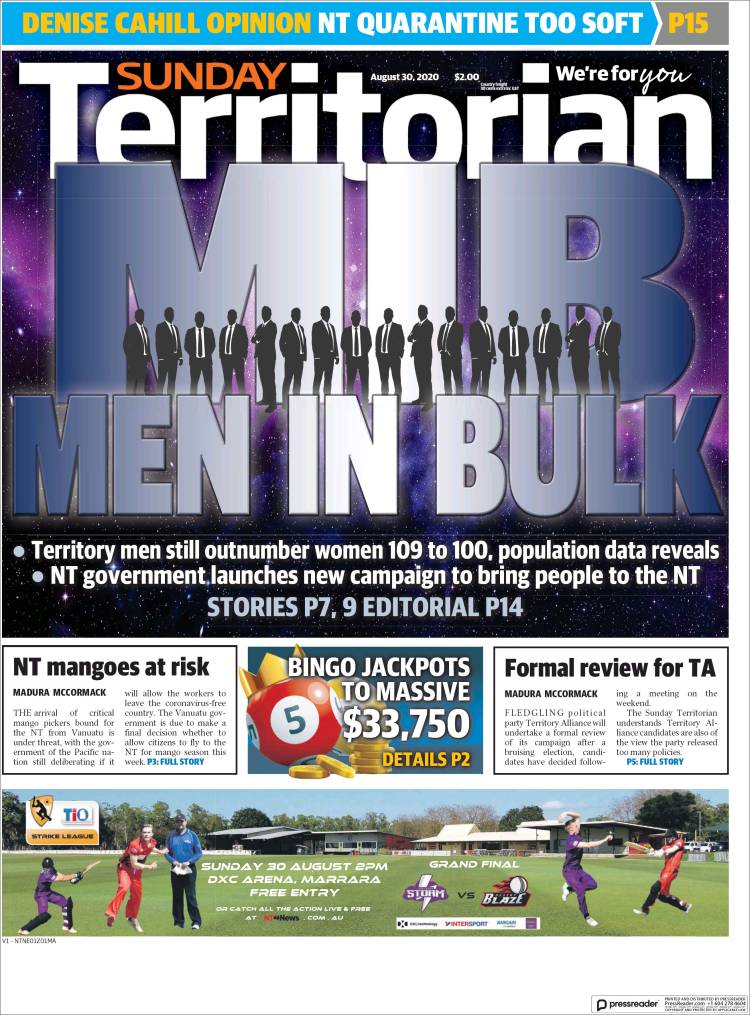 Portada de Northern Territory News (Australia)