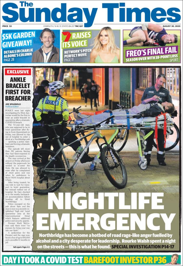 Portada de The West Australian (Australia)