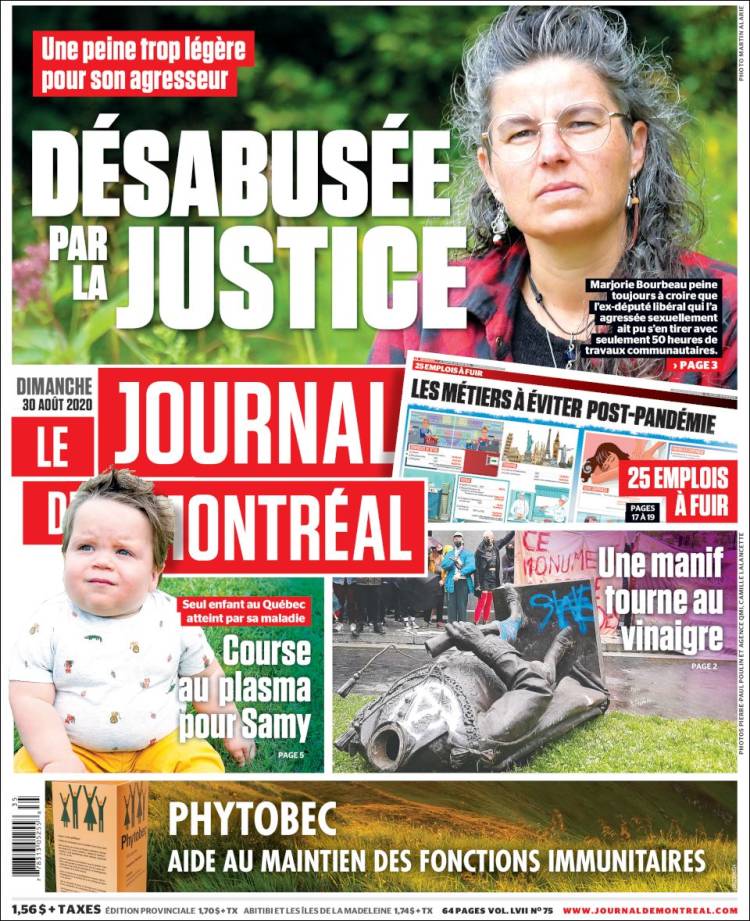 Portada de Le Journal de Montréal (Canadá)