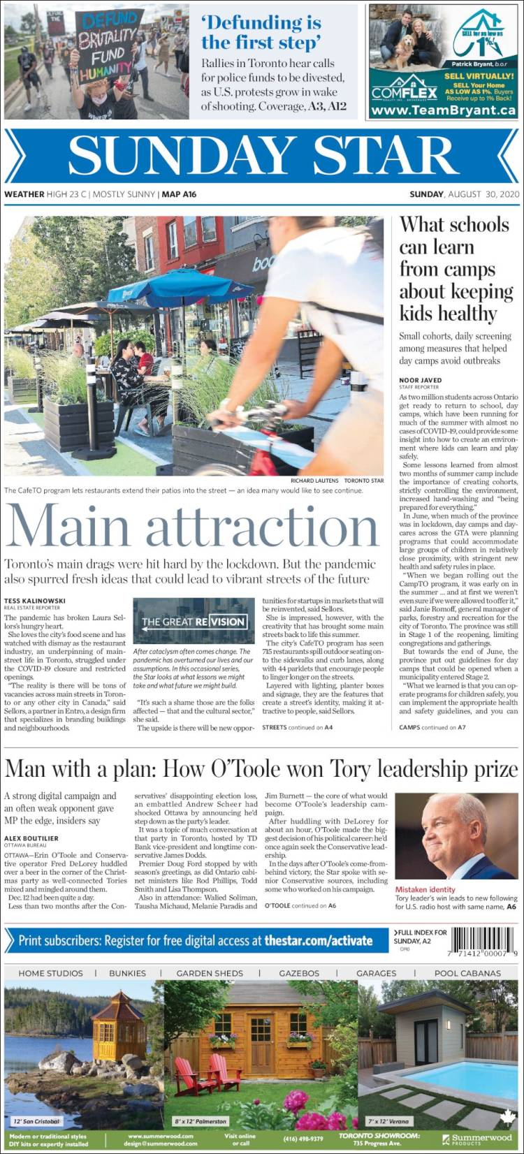 Portada de The Toronto Star (Canadá)