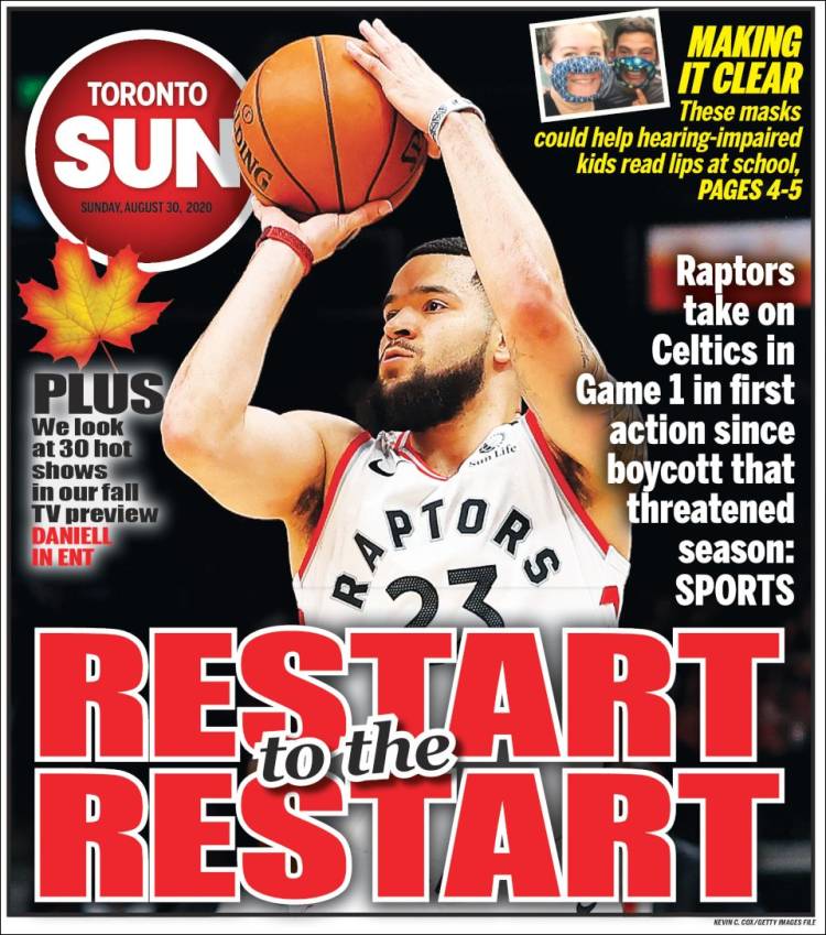 Portada de The Toronto Sun (Canadá)