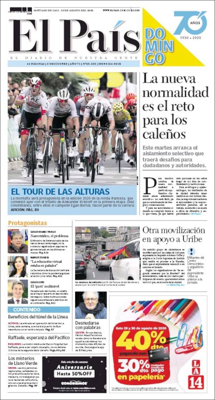 Portada de El País - Cali (Colombia)