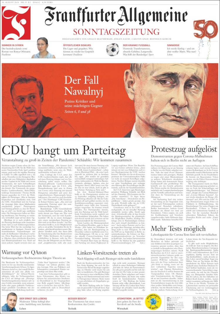 Portada de Frankfurter Allgemeine (Alemania)