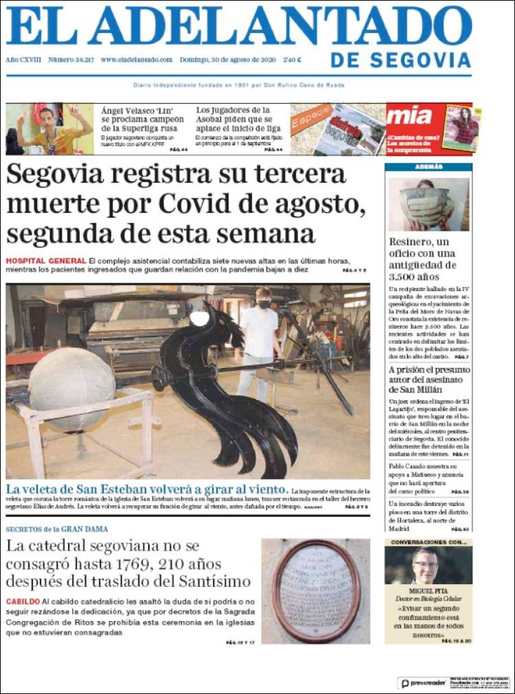 Portada de El Adelantado de Segovia (España)
