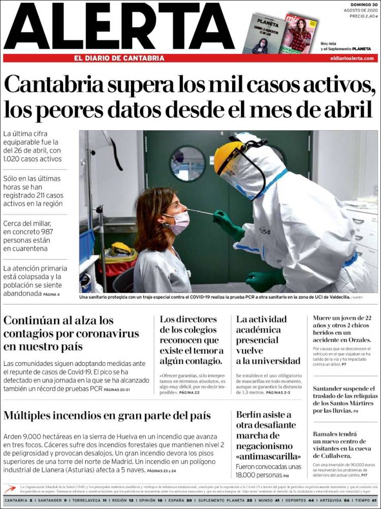 Portada de Alerta - El Diario de Cantabria (España)