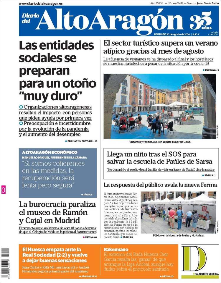 Portada de Diario del AltoAragón (España)