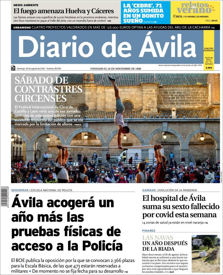 Portada de Diario de Ávila (España)