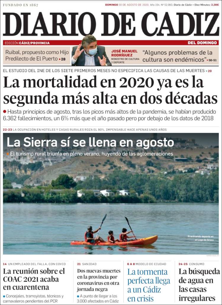 Portada de Diario de Cádiz (España)