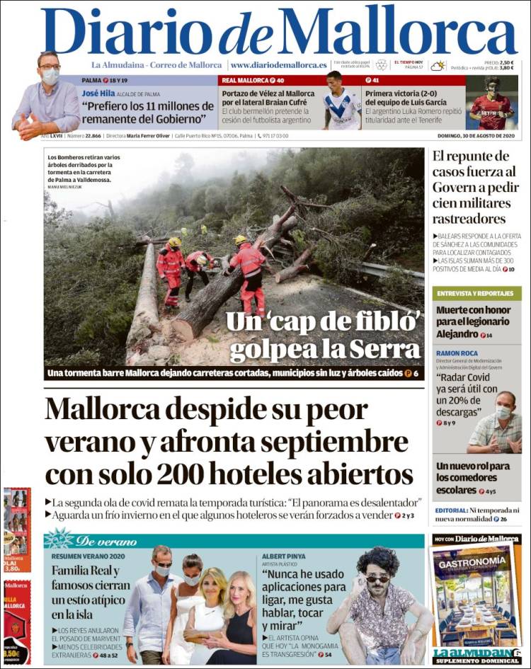 Portada de Diario de Mallorca (España)